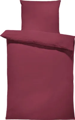 Produktbild von 2 teilig Bettwäsche 155x200 cm Uni bordeaux Komfortgröße Renforcé Baumwolle