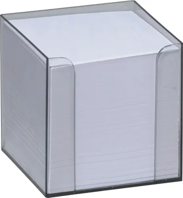 Produktbild von Zettelbox 9,5x9,5x9,5cm glasklar gefüllt Packung mit 12 Stück