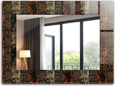Produktbild von Bedruckter Spiegel - Wandspiegel - Dekorativer - Modern - 80x60 cm - Ethnisches Ornamentmuster