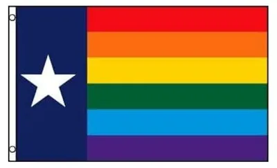 Texas-Regenbogen-Flagge 150x90 cm, Polyester 100D, 2 Ringe