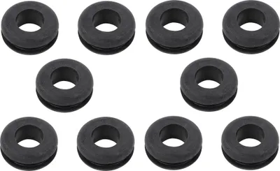 Produktbild von 10x Durchgangstülle 6mm x 9mm Gummitülle Kabeldurchführung Kabeltülle Tüllen schwarz ründ