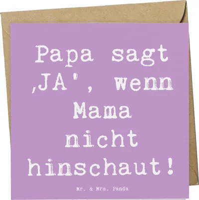 Produktbild von Mr. & Mrs. Panda Grußkarte Spruch Vater Geheimhaltung - Lavendeltraum - Geschenk, moderner, Vaterschaft, anlasskarte, Familienbande, Glückwunschkarte, Vaterliebe, Freude