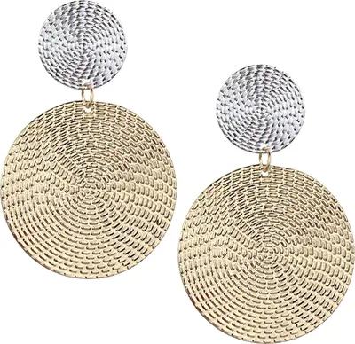 Produktbild von 1 Paar Damen-Ohrringe, geometrisch, rund, übertrieben, antiallergisch, leicht, Ohrschmuck, Schmuck, Abschlussball, Cocktailparty, Hängeohrringe, baumelnde Ohrringe
