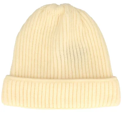 Balke XXL Rippen Strickmütze mit Umschlag 100% Merinowolle in beige