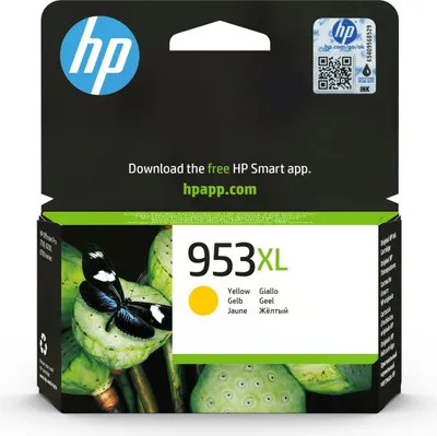 Image de HP 953XL Cartouche d'encre jaune haute autonomie, F6U18AE