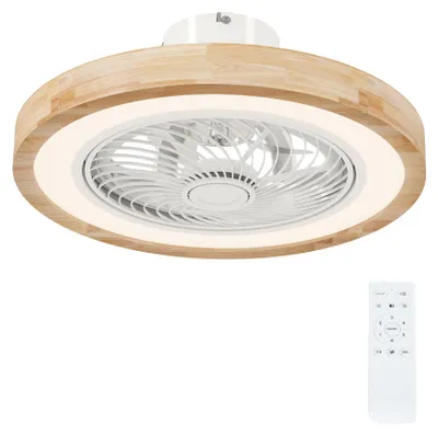 Obrázok produktu pre Stropný ventilátor HOMCOM s osvetlením a diaľkovým ovládaním, 6 rýchlostí, prírodný