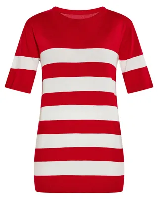 Image de Pull Mutha pour femme - rouge et blanc, taille M