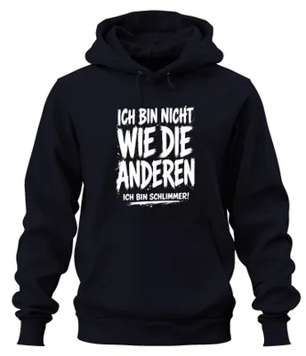 Produktbild von Ich bin nicht wie die anderen Ich bin Statement Sarkasmus Hoodie Kapuzenpullover, Navy, XXL