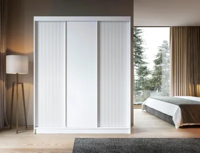Obrázok produktu pre Šatníková skriňa s posuvnými dverami 180 cm SELIORA - biela