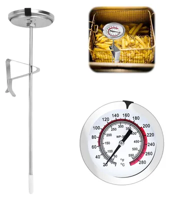 Frittierthermometer 20 cm Edelstahl 0–300 °C analog