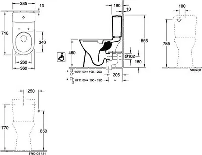 Produktbild von Villeroy & Boch V&B Spülkasten O.NOVO Zul seitlich reversibel we C+