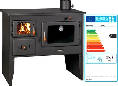 EEK A Küchenofen Holzherd Prity 1P34 Rauchrohr links - 10kW + BIMSCHV
