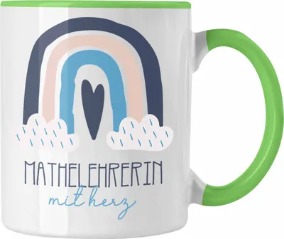 Produktbild von Trendation - Bester Mathelehrerin Tasse Geschenk Danke Kaffeetassse Geschenkidee für Mathelehrerin mit Herz Spruch Frauen (Grün)