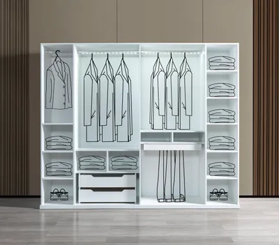 Immagine prodotto di Armadio camera da letto 255 cm armadio moderno grande