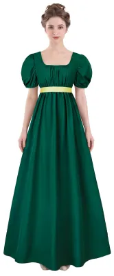 Produktbild von HEQU Regency Kleider für Damen mit Satin-Schärpe und gerüschten Puffärmeln, Empi
