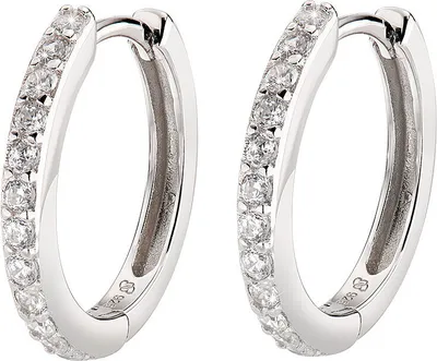 Productafbeelding van Oorbellen, cirkelvormig, zilver, "Amen"-collectie - voor dames