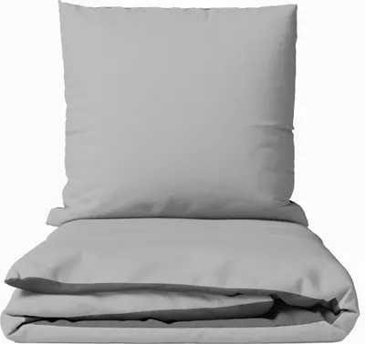 Produktbild von Mikrofaser Bettwäsche Set 155x220 cm Wendebettwäsche Grau Anthrazit Einfarbig Design mit Reißverschluss