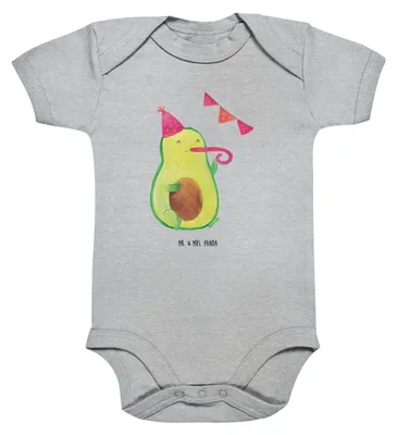 Produktbild von Mr. & Mrs. Panda Einteiler Avocado Party 12. - 18. Monat - Heather Grey - Geschenk, Babybody, Happy Birthday, Geburtstag, Kurzarmbody, strampelanzug, Avocados