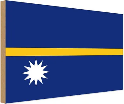 Produktbild von vianmo Holzschild 20x30 cm Naurus Nauru Flagge Fahne Wappen