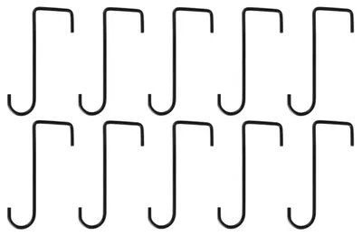 10 Stück Zaunhaken aus Stahl, schwarz, 5,5 x 15 cm, für Pflanzen und Dekoration