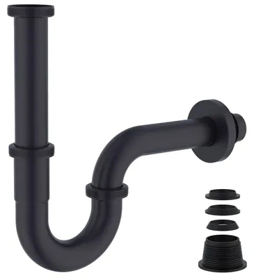 Siphon für Waschbecken, Schwarz, 1 Stück