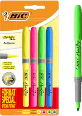 Image de BIC Surligneur Grip Format spécial 4 couleurs blister