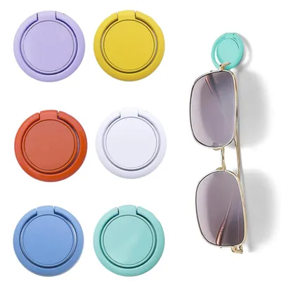 6 selbstklebende Brillenhalter aus Zinklegierung, 6 Farben
