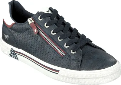 Produktbild von Mustang Herren Sneaker Schnürer Halbschuh slip on Ösen Metall Zipper 4162-303, Größe:41 EU, Farbe:Blau