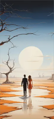 Produktbild von Türtapete Türposter Wüstenwanderer - Größe: 93 x 205 cm