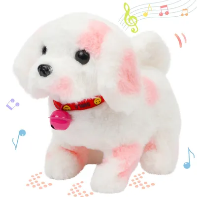 Image de Chien électronique interactif - Chiot en peluche qui marche - 18 cm - Rose