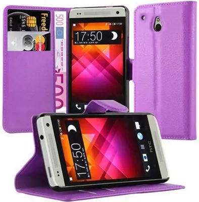 Produktbild von Cadorabo Hülle für HTC ONE M4 MINI Schutz Hülle in Lila Handyhülle Etui Case Cover Magnetverschluss