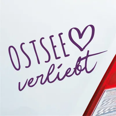 Produktbild von Auto Aufkleber Ostsee verliebt Herz See Osten East Liebe Car 19x10 cm Lila Sticker Heckscheibenaufkleber