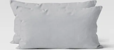 Produktbild von 2er Set Renforcé UNI Kissenhüllen 40x80 cm Kopfkissen Garnitur 100% Baumwolle Mit Reißverschluss silber