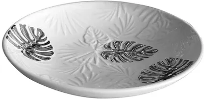 Image de Gilde Coupe "Putumayo" blanc/argent Longueur 25,0 cm Largeur 25,0 cm Hauteur 4,0 cm 47029