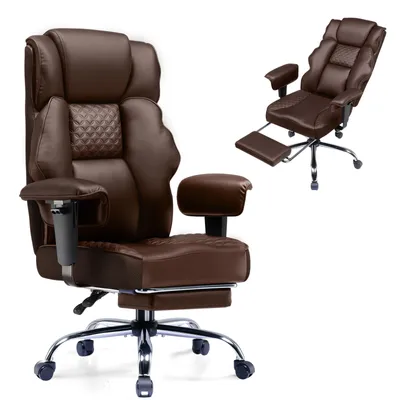 Produktbild von GTPLAYER Gaming Stuhl, breiter Bürostuhl mit Taschenfeder, Ergonomischer PC-Stuhl, Verstellbarer und Drehbarer Schreibtischstuhl, Kunstleder, braun