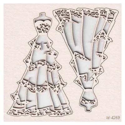 Immagine prodotto di Cartoncino decorativo per scrapbooking - Scrapiniec The one - abito da sposa (2 pezzi)