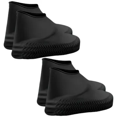 Produktbild von 4 Stück Überschuhe Wasserdicht, Wiederverwendbare Silikon, Uni,für Regen, Schnee, Wüstenstrände, Schlammige Straß,Größe 40-44, 29cm