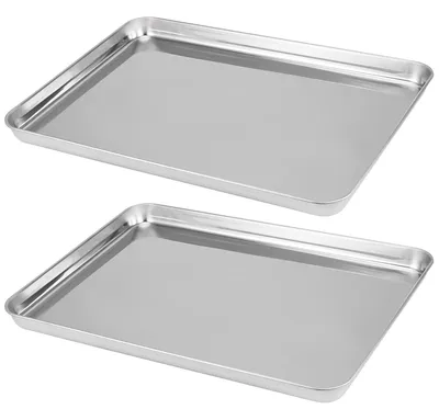 Productafbeelding van Omgoods - Set van 2 RVS Bakplaten met Antiaanbaklaag