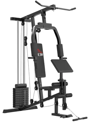 Produktbild von HOMCOM Gym Kraftstation Fitnessstation Multigym inkl. Gewichten Metall Schwarz