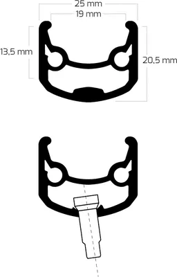 Produktbild von Ryde Rim Andra 30 28 622 x 19C Aluminium 36 Loch 14g schwarz geschärft