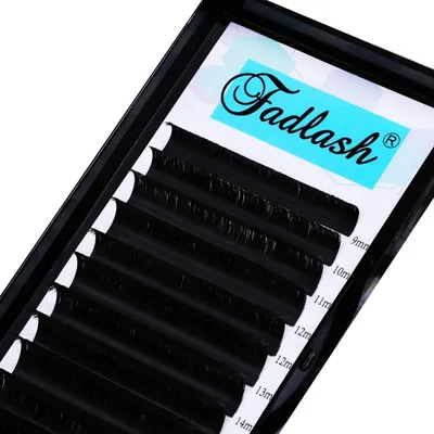 Obrázok produktu pre Objemové riasy na predĺženie, hrúbka 0,07 mm, tvar DD, dĺžka 16 mm, čierna farba, jednoduché aplikovanie