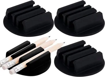 Produktbild von Famanu Stift-Halter Clip - Multifunktionale Büro-Organizer - Selbstklebende Befestigung - 3 Fächer - Schwarz