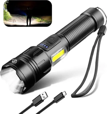 Produktbild von Wasserdichte LED-Taschenlampe Oplaadbar Mehrere Stufen Für Zuhause Camping Notfälle