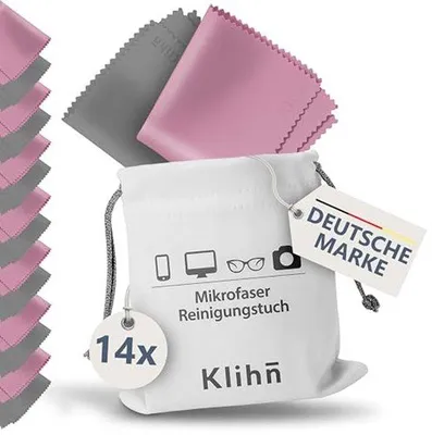 Produktbild von Famanu Mikrofasertücher Optikerqualität - 14 Stück mit Aufbewahrungstasche