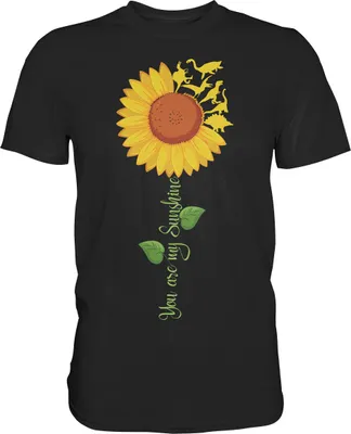 Produktbild von Dino Sonnenblumen T-Shirt Garten Dinosaurier Motiv Gärtner Geschenk – Black / S