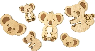 Obrázek produktu pro 6 dřevěných konfet Koala, 3,5 cm -