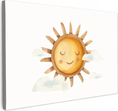 Produktbild von Wanddeko 120x80 cm - Kinder - Sonne, Deko, Deko Wohnzimmer, Bilder, Wanddeko