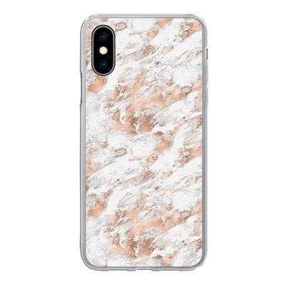 Produktbild von MuchoWow® Handyhülle Schutzhülle Hülle für iPhone X Roségold - Muster - Marmor - Luxus Silikon Softcase Handy Hülle - Handyhülle