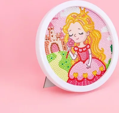 Obrázek produktu pro Diamantové malování s rámem - Kreslená princezna 17 cm