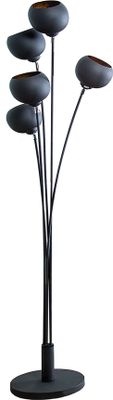 Retro Design Stehlampe MAGMA 170cm schwarz gold Stehleuchte Standleuchte Wohnzimmerlampe